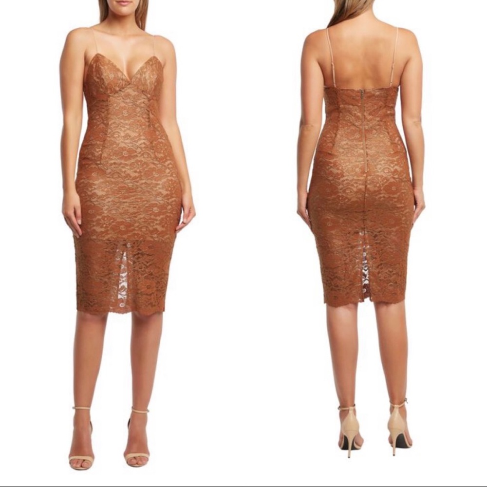 Golden lace dress